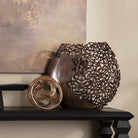 Apo Coral Raw Bronze Ellipse Vase by Libra Interiors