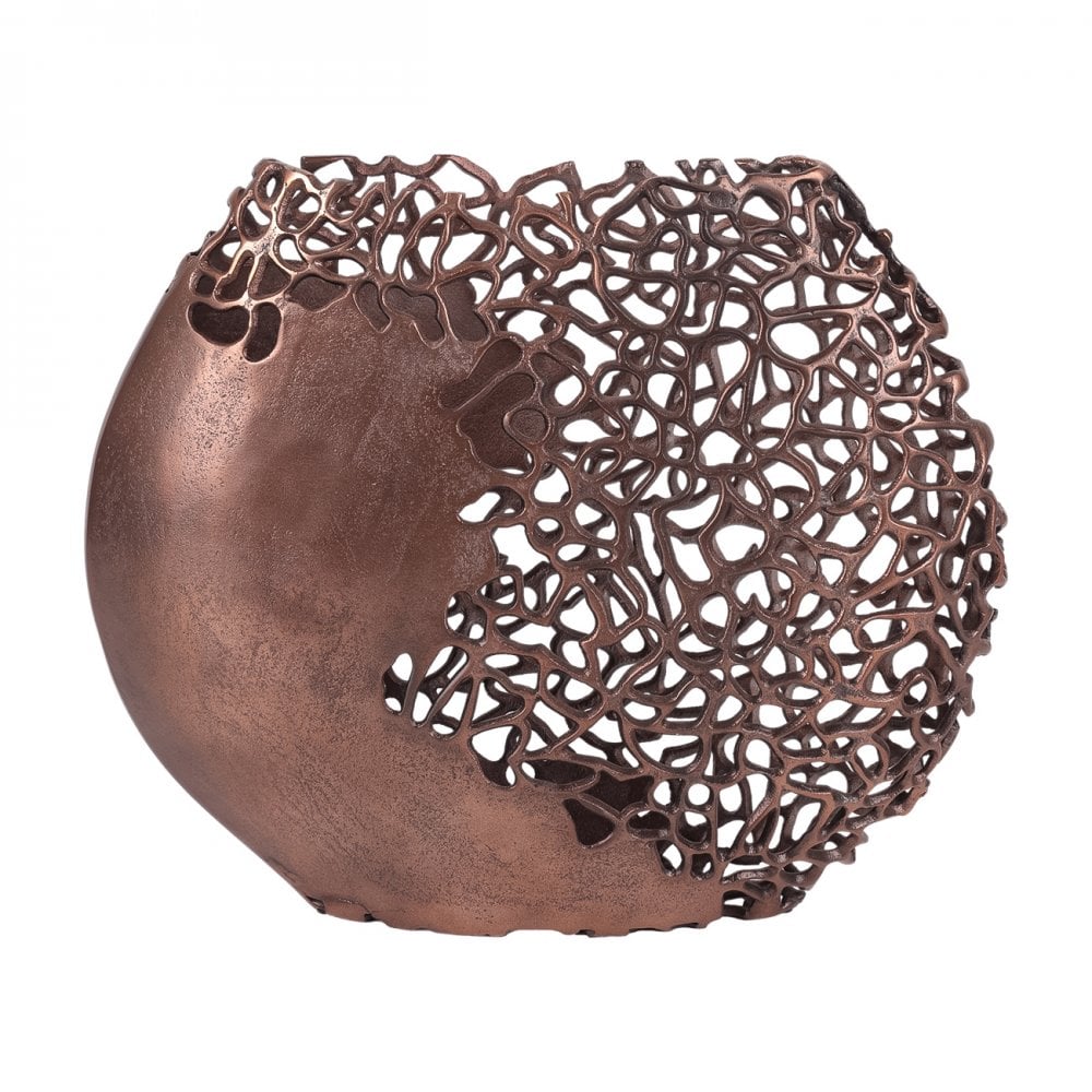 Apo Coral Raw Bronze Ellipse Vase by Libra Interiors