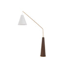 Brandon Brushed Dark Brown Oak & Antique Brass Floor Lamp by Liang & Eimil