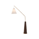 Brandon Brushed Dark Brown Oak & Antique Brass Floor Lamp by Liang & Eimil
