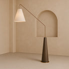 Brandon Brushed Dark Brown Oak & Antique Brass Floor Lamp by Liang & Eimil