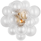 Talia Medium Gold Gild Wall with Clear Swirled Glass by Visual Comfort & Co