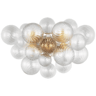 Talia Large Burnished Silver Leaf Wall Light with Clear Swirled Glass by Visual Comfort & Co