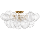 Talia Gold Flush Ceiling Light with Clear Swirled Glass Shade - 25" by Visual Comfort & Co