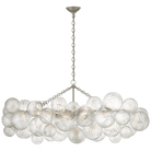 Talia Burnished Silver Leaf Linear Chandelier with Clear Swirled Glass by Visual Comfort & Co