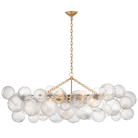 Talia Gold Gild Linear Chandelier with Clear Swirled Glass Light Shades by Visual Comfort & Co