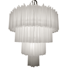 Savoy Polished Chrome 4 Tier Chandelier with Frosted Glass by Luxe Collection