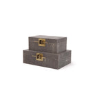 Aurello Boxes (set of 2) - Dark Grey Leather by Liang & Eimil