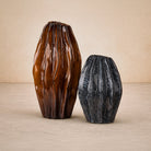 Taviano Dark Caramel Glass Sculpture by Liang & Eimil