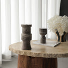 Tasso Dark Brown Marble Candle Holder by Liang & Eimil
