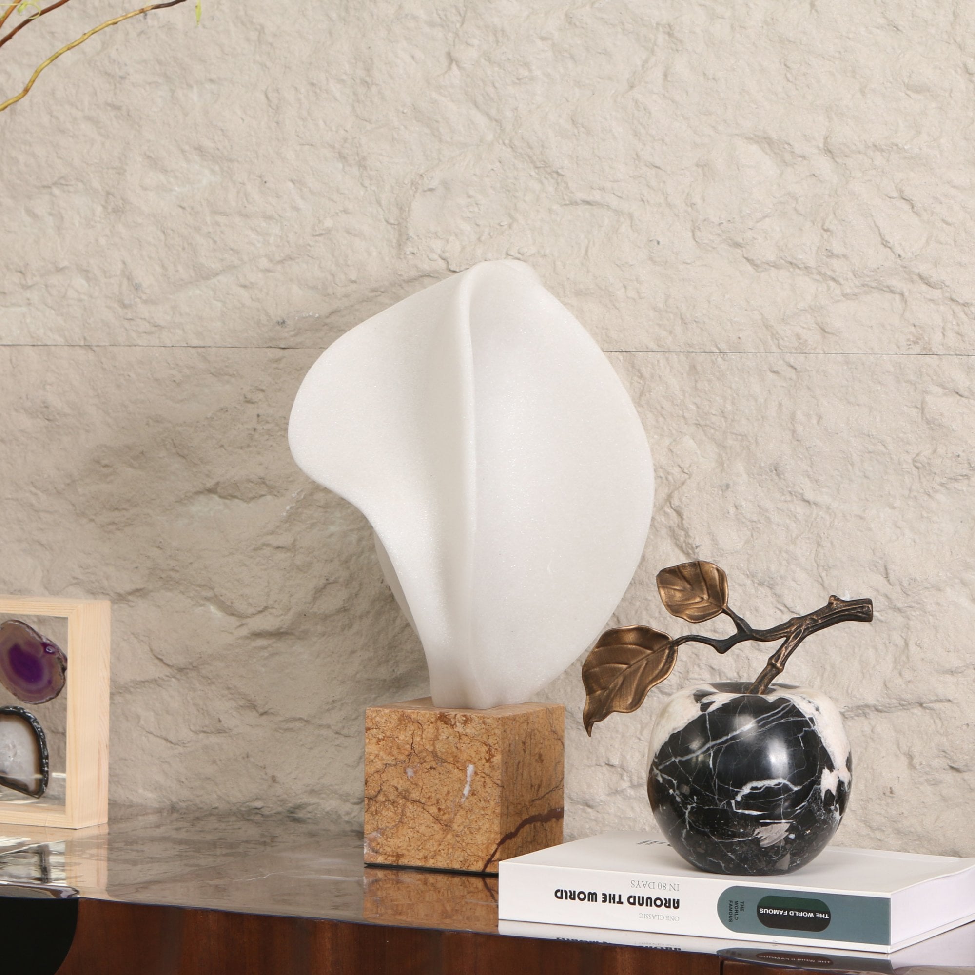 Calla White Marble Effect Sculpture by Liang & Eimil