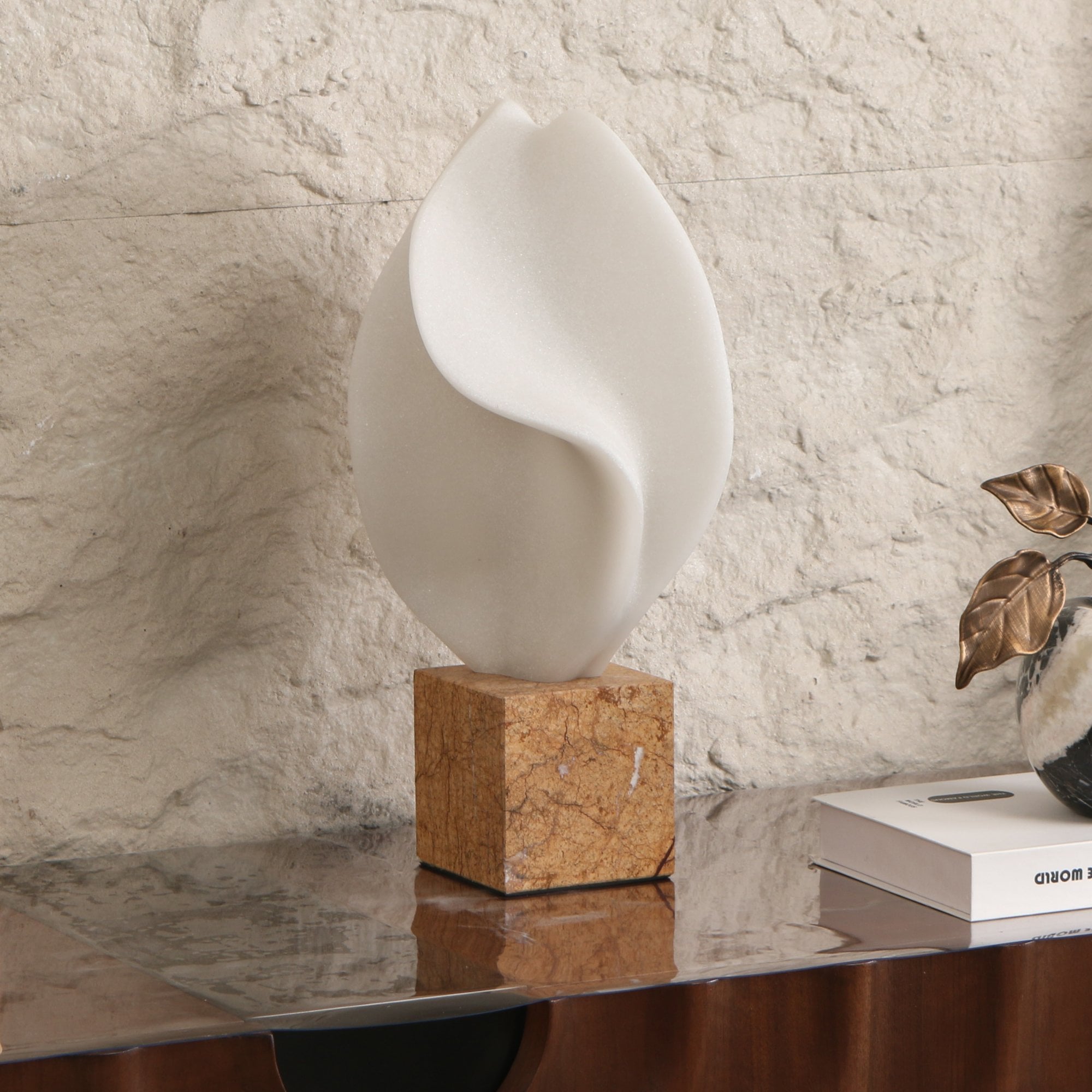 Calla White Marble Effect Sculpture by Liang & Eimil
