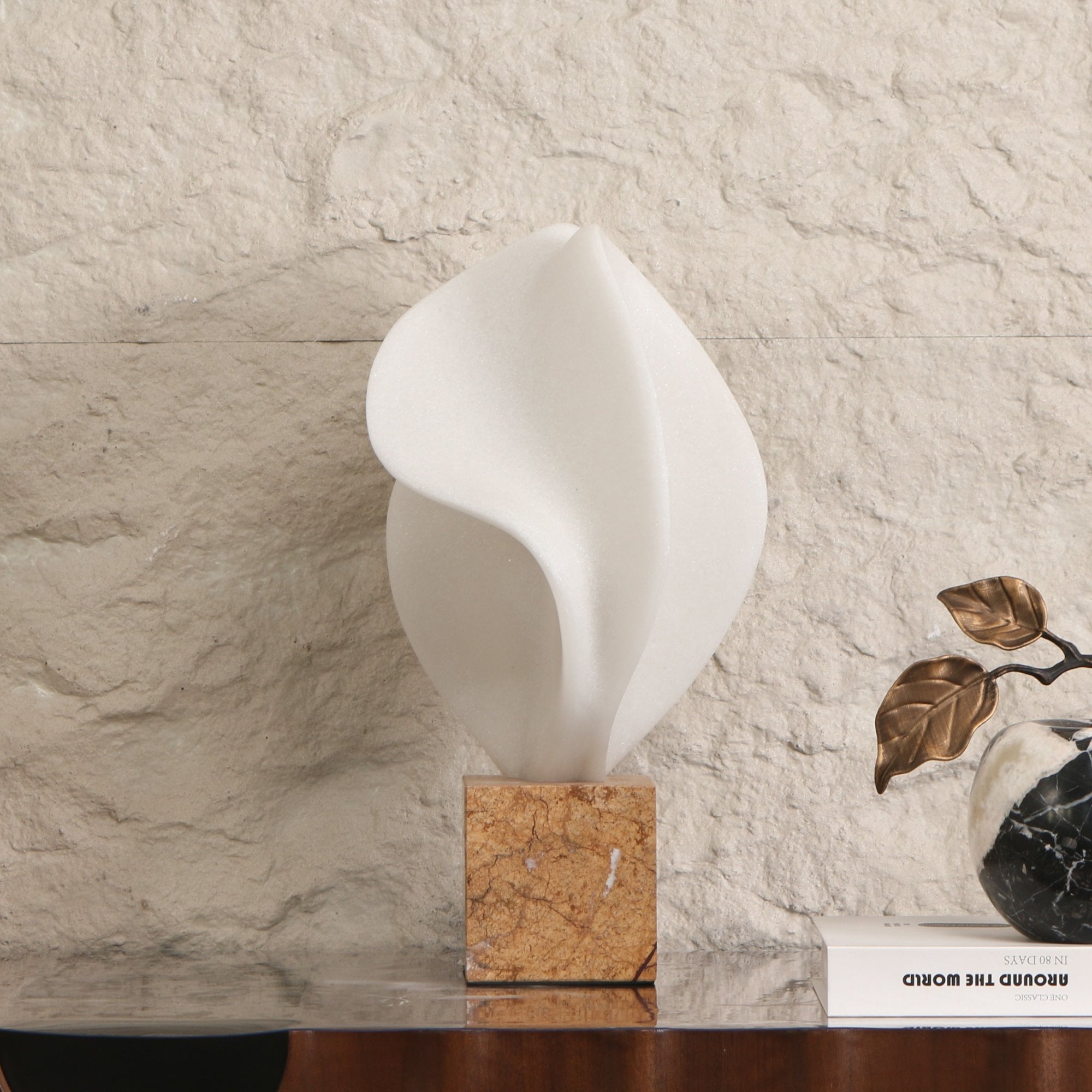 Calla White Marble Effect Sculpture by Liang & Eimil