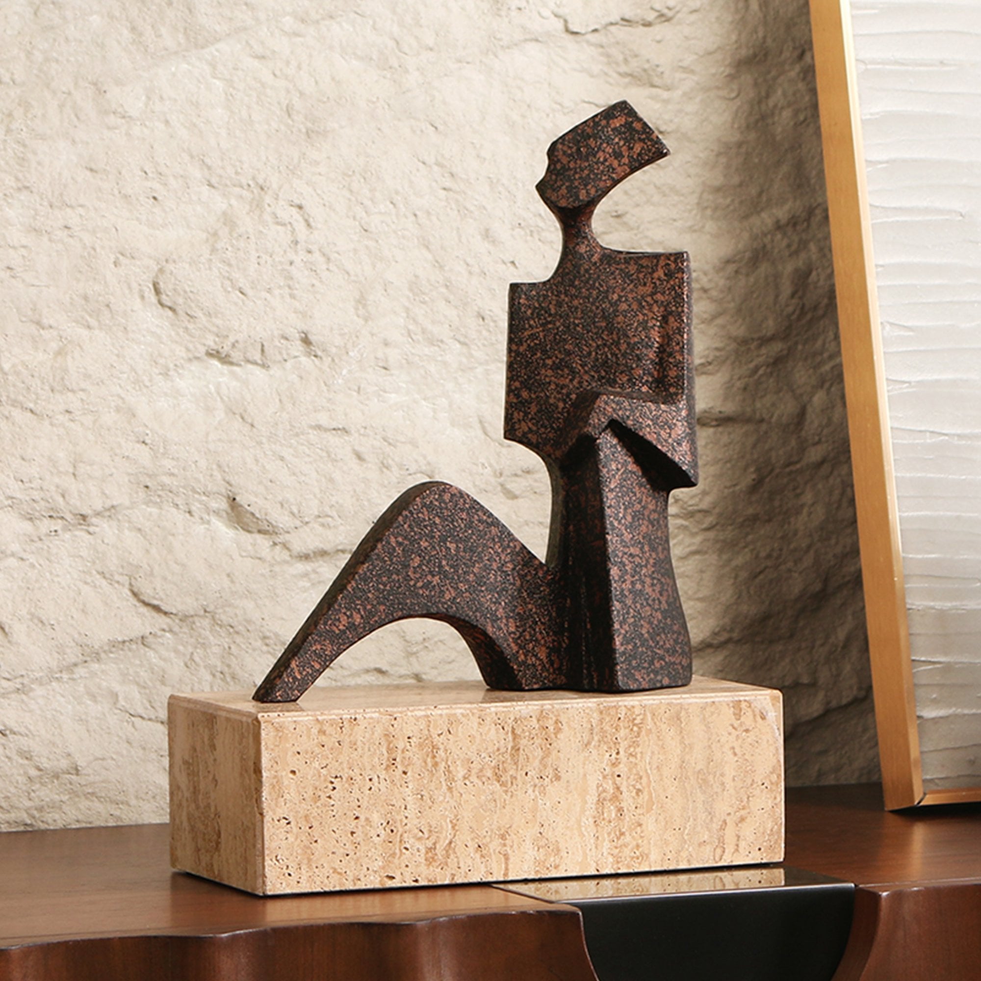 Cassia Speckled Black Bronze Effect Sculpture by Liang & Eimil
