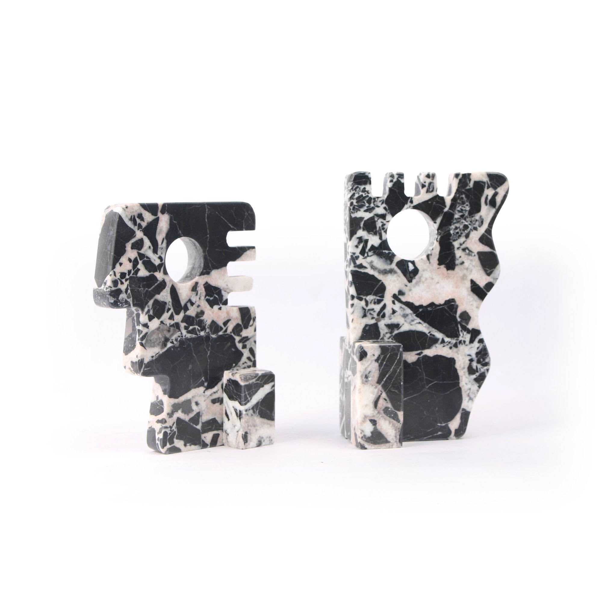 Cortex Black Marble Bookends by Liang & Eimil