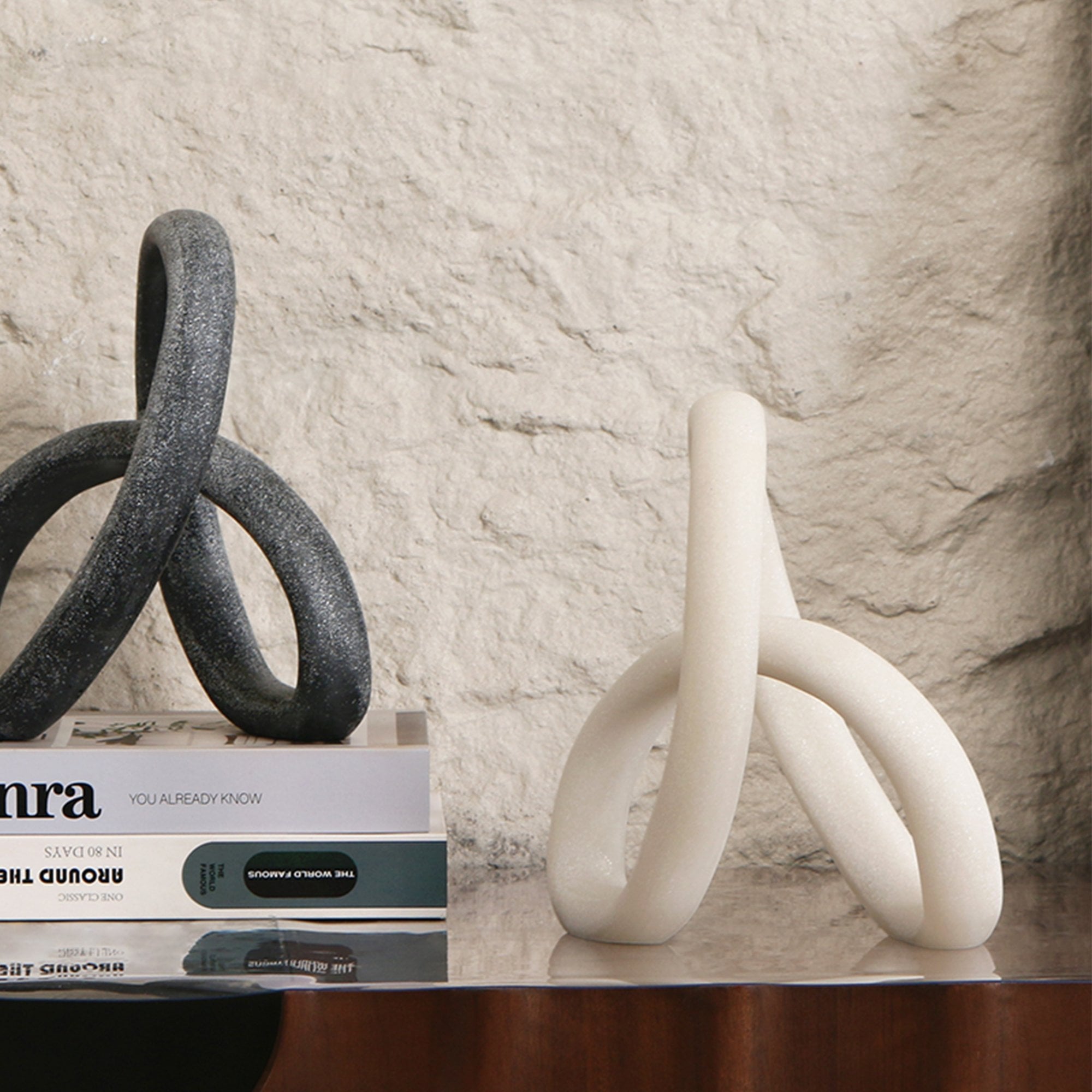 Loop White Marble Effect Sculpture by Liang & Eimil