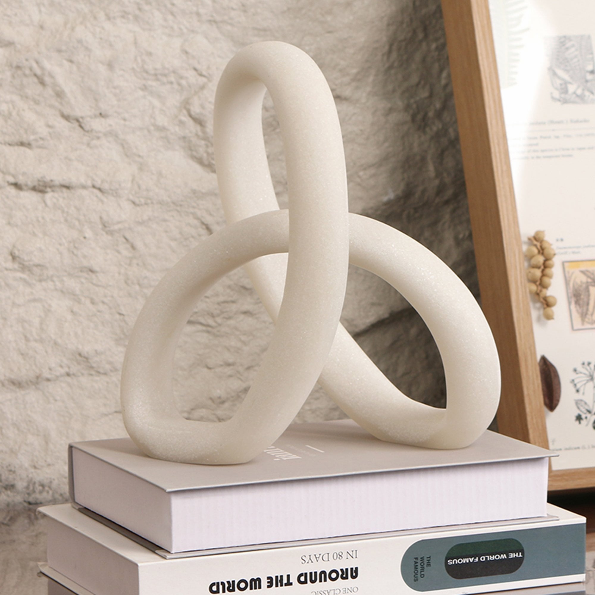 Loop White Marble Effect Sculpture by Liang & Eimil