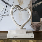 Aven White Sculpted Heart by Libra Interiors