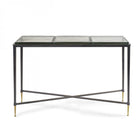 Stella Square Console Table in Iron with Glass Top by Libra Interiors