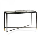 Stella Square Console Table in Iron with Glass Top by Libra Interiors