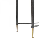 Stella Square Console Table in Iron with Glass Top by Libra Interiors