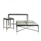 Stella Square Console Table in Iron with Glass Top by Libra Interiors