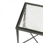 Stella Black Square Side Table with Glass Top by Libra Interiors
