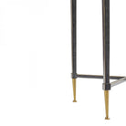 Stella Black Square Side Table with Glass Top by Libra Interiors
