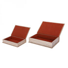 Beige Set of 2 Book Boxes by Libra Interiors