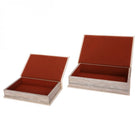 Cream Set of 2 Book Boxes by Libra Interiors