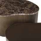 Cloud Brown Marble & Glass Coffee Table Set of 2 by Libra Interiors