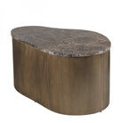 Cloud Brown Marble & Glass Coffee Table Set of 2 by Libra Interiors