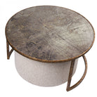 Atlas Bronze Coffee Table with Fabric Knotted Pouffe by Libra Interiors