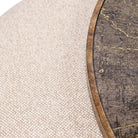 Atlas Bronze Coffee Table with Fabric Knotted Pouffe by Libra Interiors