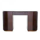 Whitwell Brown Walnut Desk with Grey Marble Top by Libra Interiors