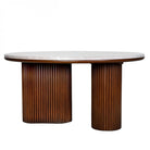 Whitwell Brown Walnut Coffee Table with Grey Marble Top by Libra Interiors