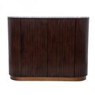 Whitwell Brown Walnut Sideboard with Grey Marble Top by Libra Interiors