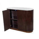 Whitwell Brown Walnut Sideboard with Grey Marble Top by Libra Interiors