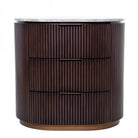 Whitwell Brown Walnut Bedside Table with Grey Marble Top by Libra Interiors