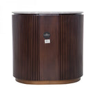 Whitwell Brown Walnut Bedside Table with Grey Marble Top by Libra Interiors