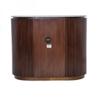 Whitwell Brown Walnut Chest Of Drawers with Grey Marble Top by Libra Interiors