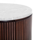 Whitwell Brown Walnut Chest Of Drawers with Grey Marble Top by Libra Interiors