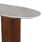 Whitwell Brown Walnut Console Table with Marble Top by Libra Interiors