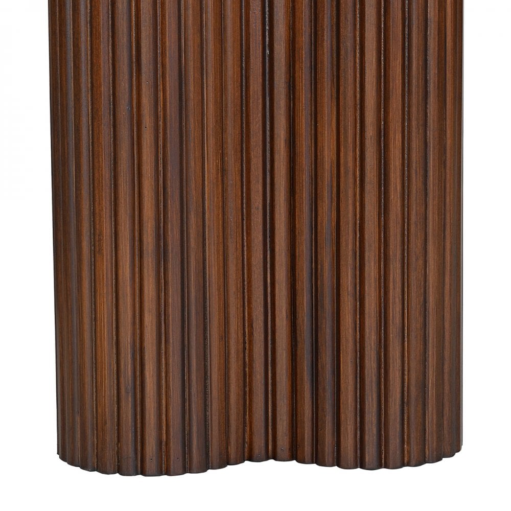 Whitwell Brown Walnut Console Table with Marble Top by Libra Interiors