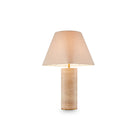 Corina Travertine Marble Table Lamp with Beige Linen Shade by Liang & Eimil