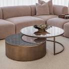 Belvedere Royal Gold Nesting Coffee Table Set of 2 by Libra Interiors