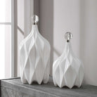 Klara White Bottles - Set of 2 by Uttermost
