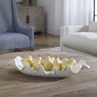 Ruffled Feathers Modern Indoor-Outdoor White Bowl by Uttermost