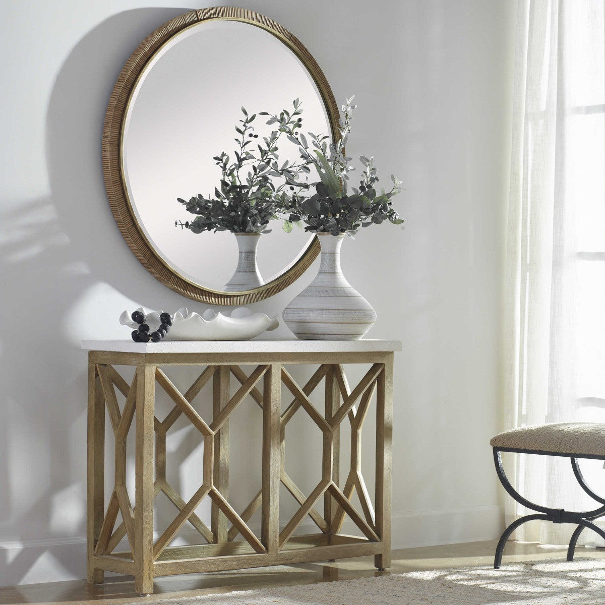 Ruffled Feathers Modern Indoor-Outdoor White Bowl by Uttermost