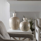 Islander White Washed Vases - Set of 2 by Uttermost